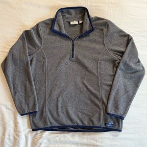 L.L. Bean Gray 3/4 Zip Up Fleece Sweater
